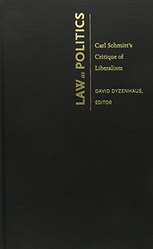 Imagen de archivo de Law as Politics: Carl Schmitt's Critique of Liberalism a la venta por THE SAINT BOOKSTORE