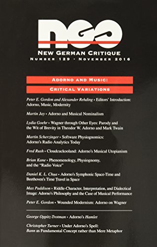 Stock image for Adorno and Music: Critical Variations (New German Critique) for sale by GF Books, Inc.