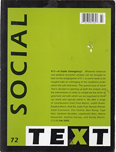 Stock image for 911: A Public Emergency (Social Text 72) for sale by Ergodebooks