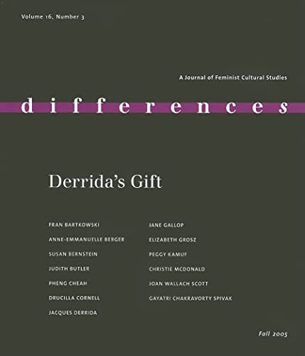 Stock image for Differences: Derrida's Gift: Vol 16 for sale by Revaluation Books