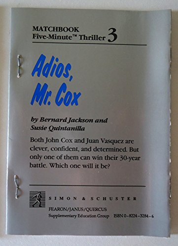 Beispielbild fr Adios Mr Cox zum Verkauf von Booksavers of MD