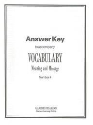Vocabulary, Meaning and Message: Answer Key (9780822494836) by [???]