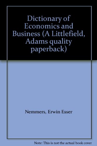 Stock image for Dictionary of Economics and Business for sale by GloryBe Books & Ephemera, LLC