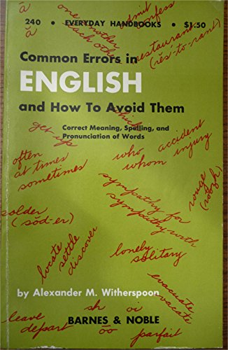 Imagen de archivo de Common Errors in English and How to Avoid Them (Littlefield, Adams Quality Paperback No. 268) a la venta por Wonder Book
