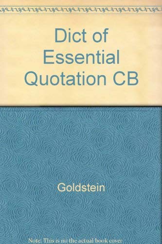 9780822603894: Dict of Essential Quotation CB