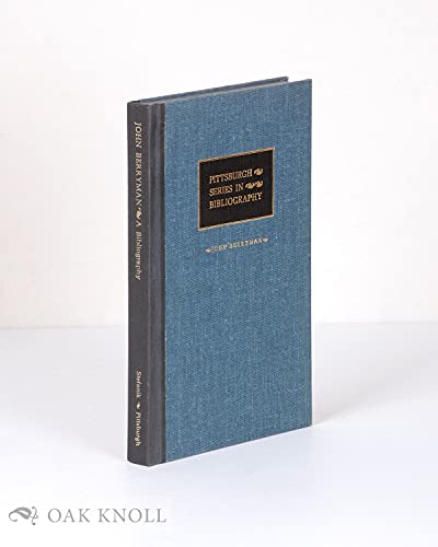 9780822932819: John Berryman, a Descriptive Bibliography (Pittsburgh Series in Bibliography)