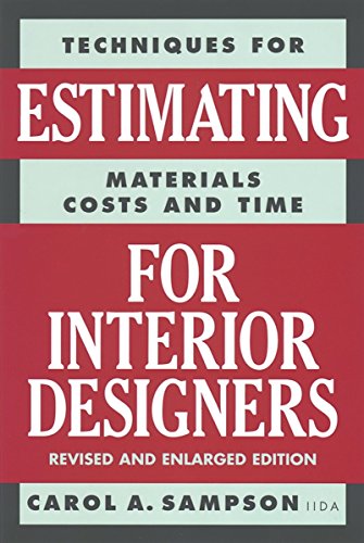 Imagen de archivo de Techniques for Estimating Materials, Costs, and Time for Interior Designers a la venta por SecondSale