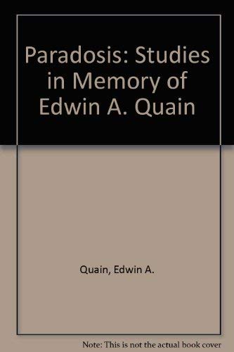 Imagen de archivo de Paradosis Studies in Memory of Edwin A. Quain a la venta por True Oak Books