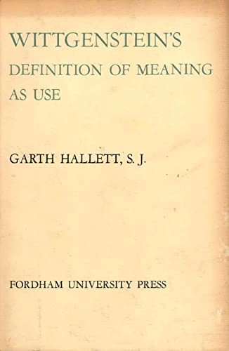Imagen de archivo de Wittgenstein's Definition of Meaning as Use. a la venta por Books  Revisited