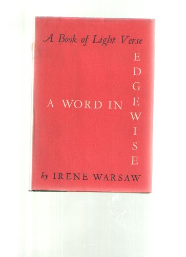 Imagen de archivo de Word in Edgewise a la venta por P.C. Schmidt, Bookseller