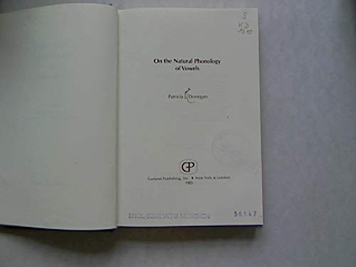 9780824054243: On the Natural Phonology of Vowels