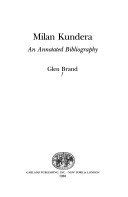 MILAN KUNDERA (Garland Reference Library of the Humanities)