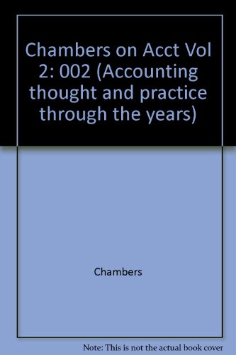Beispielbild fr Chambers on Accounting Vol. 2 : Accounting Practice and Education zum Verkauf von Better World Books