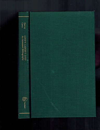 Imagen de archivo de Love's Labor's Lost: an annotated bibliography a la venta por Hammer Mountain Book Halls, ABAA
