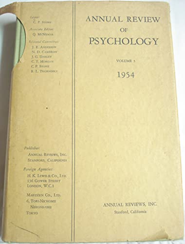 Beispielbild fr Annual Review of Psychology, Volume 5; zum Verkauf von Wonder Book