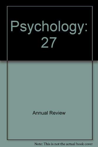 Annual Review of Psychology - Volume 27, 1976