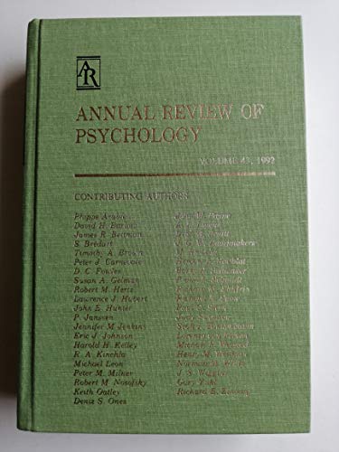 Beispielbild fr Annual Review of Psychology: 1992 zum Verkauf von HPB-Red