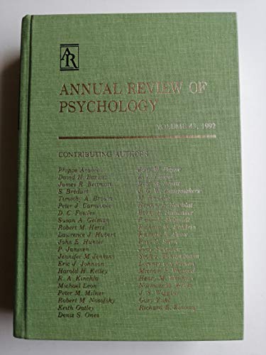 Stock image for Annual Review of Psychology: 1992 for sale by BookHolders