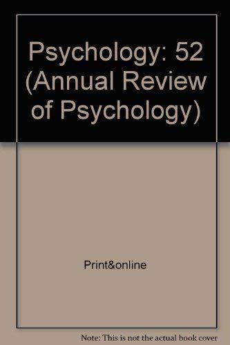 Beispielbild fr Psychology: 52 (Annual Review of Psychology) zum Verkauf von Anybook.com