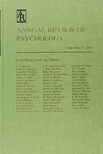 Stock image for Annual Review of Psychology: 2002 for sale by medimops