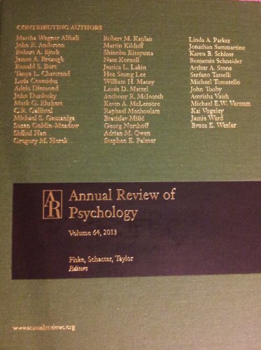 Annual Review of Psychology 2013 (9780824302641) by Alibali, Martha Wagner; Anderson, John R.