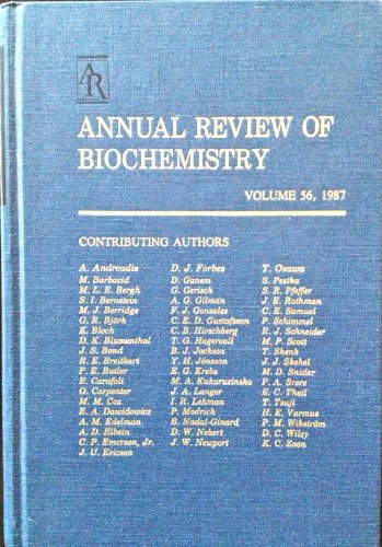 Beispielbild fr Annual Review of Biochemistry, Volume 56, 1987 zum Verkauf von BookDepart