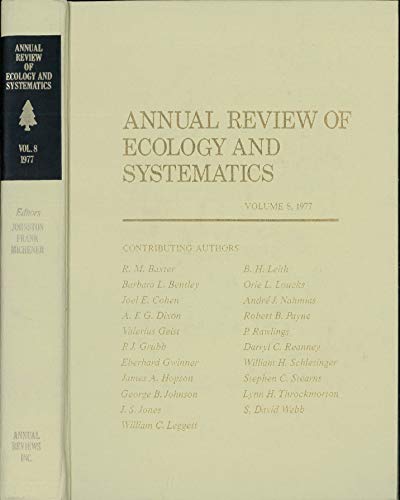 Stock image for ANNUAL REVIEW OF ECOLOGY AND SYSTEMATICS VOL.8, 1977 - INCLUDING Carbon Balance In Terrestrial Detritus for sale by Terrace Horticultural Books