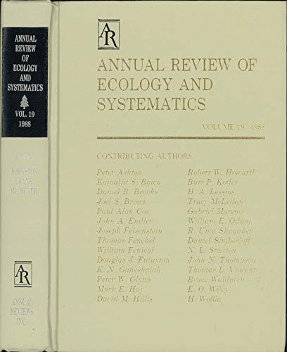 Beispielbild fr Annual Review of Ecology and Systematics: 1988 (Annual Review of Ecology & Systematics) zum Verkauf von Phatpocket Limited