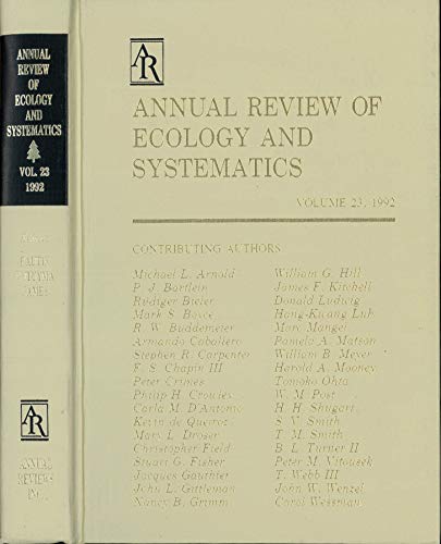 Imagen de archivo de Annual Review of Ecology and Systematics: 1992 a la venta por Reader's Corner, Inc.