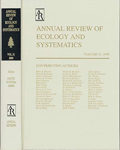 Imagen de archivo de Annual Review of Ecology and Systematics. Volume 31, 2000 a la venta por Research Ink