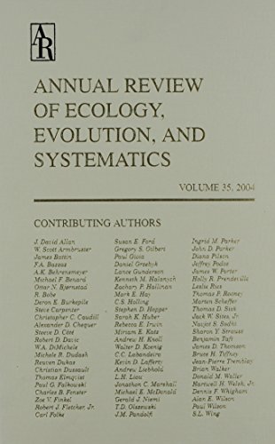 Imagen de archivo de Annual Review of Ecology, Evolution, and Systematics . Volume 35: 2004 (Annual Review of Ecology, Evolution, and Systematics) a la venta por Phatpocket Limited