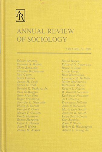 Imagen de archivo de Annual Review of Sociology: 2001 a la venta por Phatpocket Limited