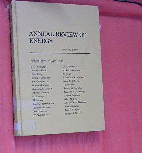 Stock image for Annual Review of Energy, Volume 2. for sale by Pride and Prejudice-Books