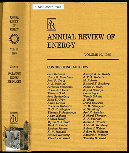 Stock image for ANNUAL REVIEW OF ENERGY VOLUME 10 (1985) for sale by Old Line Books