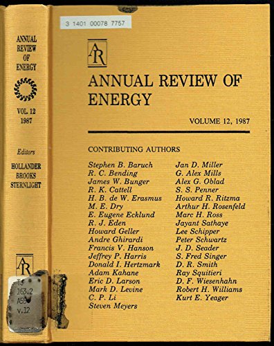 Stock image for ANNUAL REVIEW OF ENERGY VOLUME 12 (1987) for sale by Old Line Books