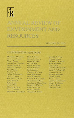 Beispielbild fr Annual Review of Environment and Resources, Volume 28. 2003 zum Verkauf von Zubal-Books, Since 1961
