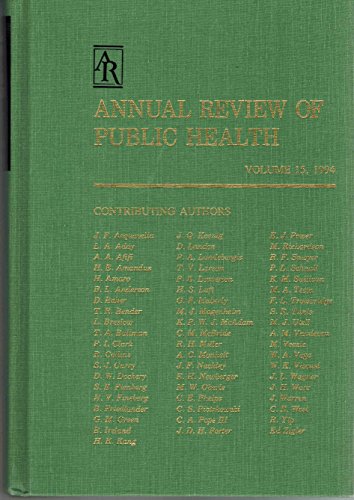 Beispielbild fr Annual Review of Public Health: 1994: 15 (Annual Review of Public Health) zum Verkauf von NEPO UG