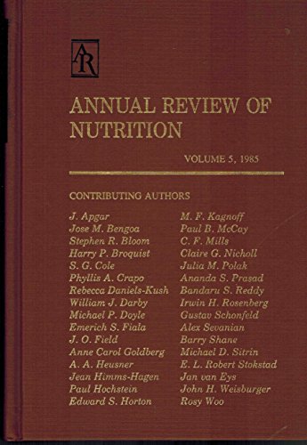 Imagen de archivo de Annual Review of Nutrition: 1985 a la venta por Solr Books