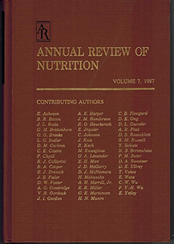 Beispielbild fr Annual Review of Nutrition, 1987 zum Verkauf von dsmbooks