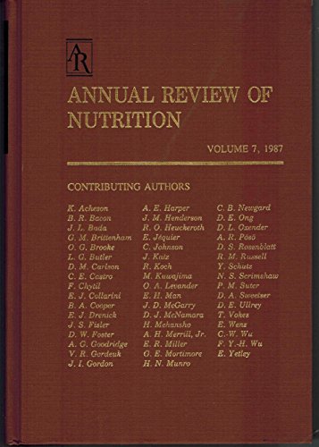 Imagen de archivo de Annual Review of Nutrition, 1987 a la venta por dsmbooks