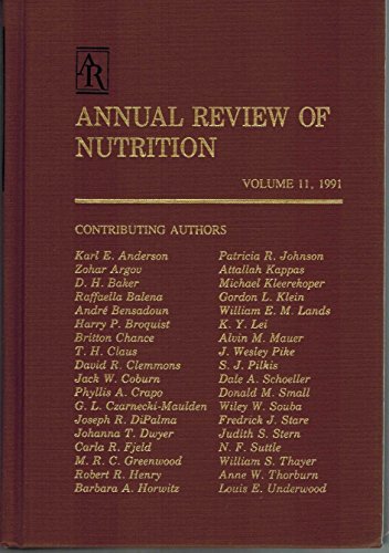 Beispielbild fr Annual Review of Nutrition: 1991 zum Verkauf von Phatpocket Limited