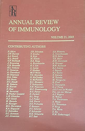 Imagen de archivo de Immunology: 21 (Annual Review of Immunology) a la venta por Hay-on-Wye Booksellers