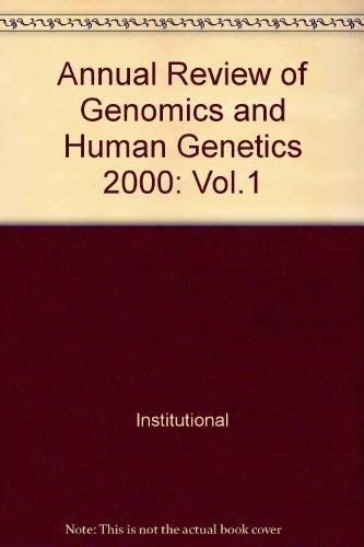 9780824337018: Annual Review of Genomics and Human Genetics 2000: Vol.1