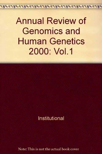 Imagen de archivo de Annual Review of Genomics and Human Genetics ; Vol. 1, 2000 [AR] a la venta por Katsumi-san Co.