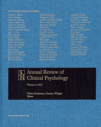 Stock image for Annual Review of Clinical Psychology 2010 for sale by Wonder Book