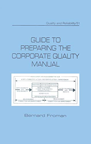 9780824700904: Guide to Preparing the Corporate Quality Manual: 51 (Quality and Reliability)