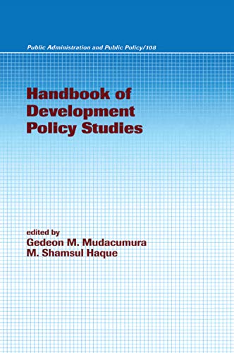 Imagen de archivo de Handbook of Development Policy Studies (Public Administration and Public Policy) a la venta por Revaluation Books