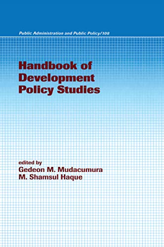 Stock image for Handbook of Development Policy Studies (Public Administration and Public Policy) for sale by Revaluation Books