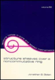 Stock image for Structure Sheaves over a Noncommutative Ring (Lecture Notes in Pure & Applied Mathematics) for sale by Zubal-Books, Since 1961