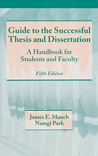 Beispielbild fr Guide to the Successful Thesis and Dissertation : A Handbook for Students and Faculty, Fifth Edition zum Verkauf von Better World Books